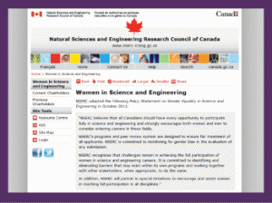 A Great Resource: NSERC Page for Women in Science & Engineering